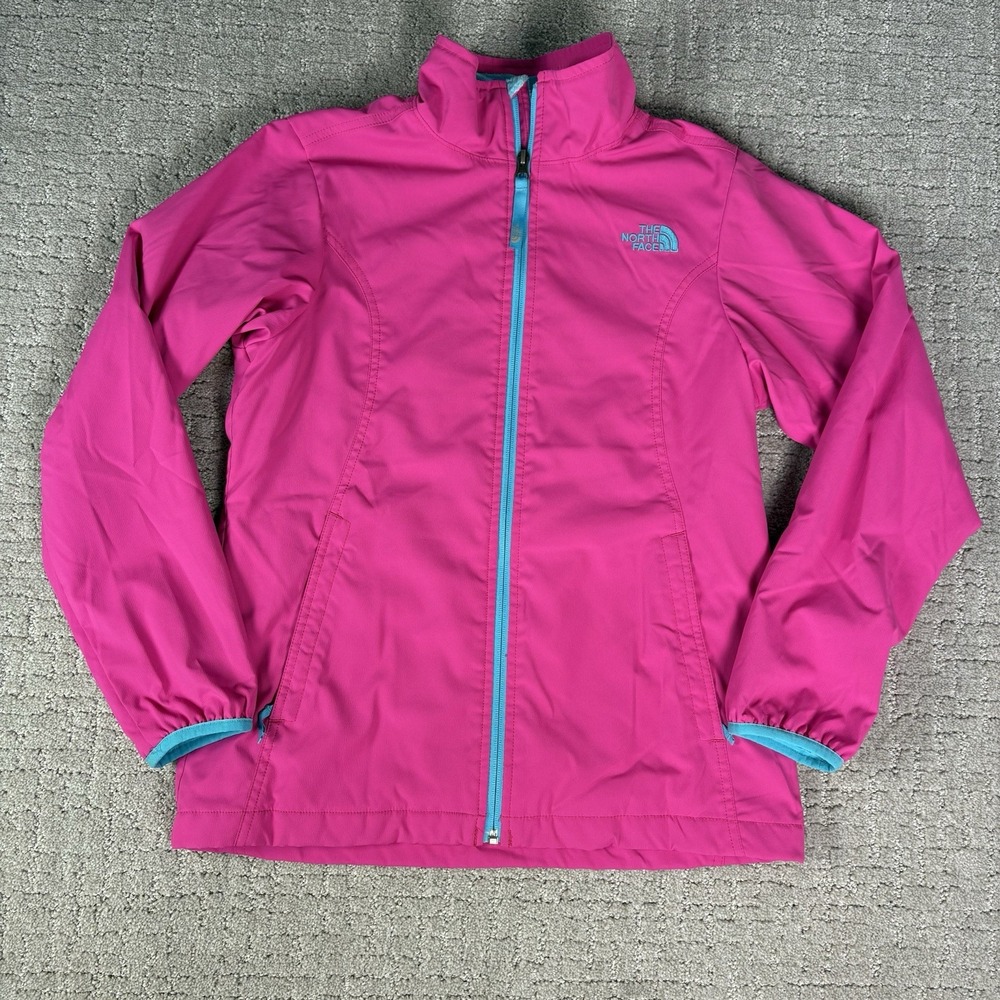 North Face Jacket Girl's Size XL 18 PINK Soft Shell, Fleece Lined